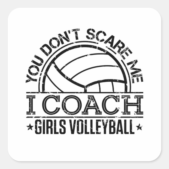 Sticker Carré Tu ne me fais pas peur, j'enseigne le volley-ball  (Devant)