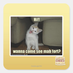 Sticker Carré Tu viens voir le fort de mah ?