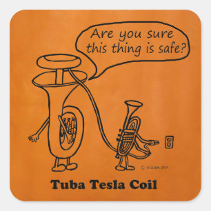 Sticker Carré Tuba Tesla Coil