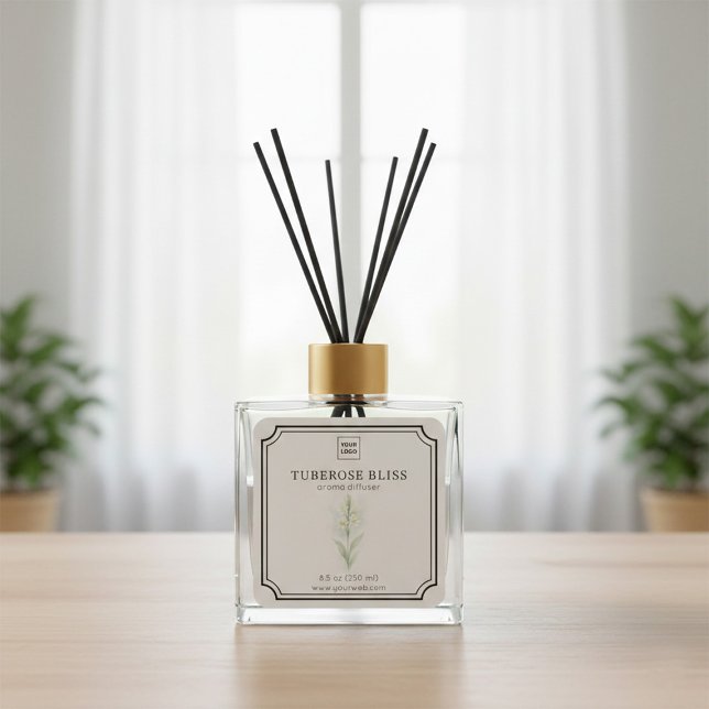 Sticker Carré Tuberose Floral Aroma Diffuser Label (Créateur téléchargé)