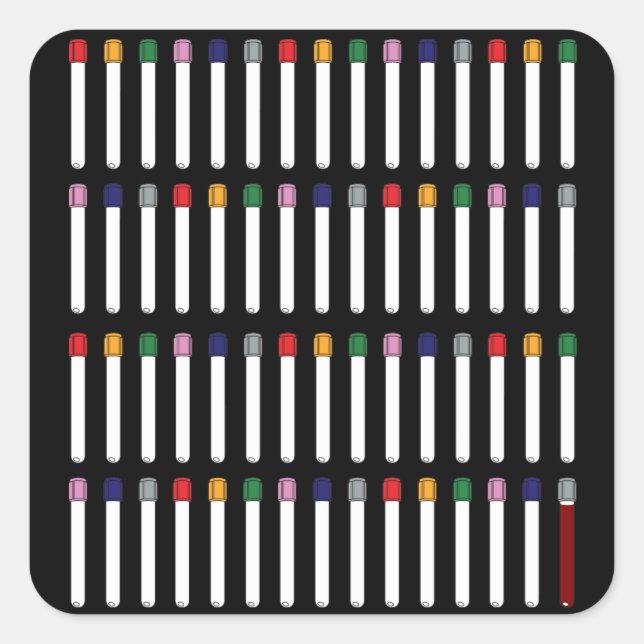 Sticker Carré Tubes de phlébotomie (Devant)