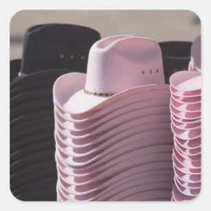 Sticker Carré Tucson, Arizona. Casquettes de cowboy pour les