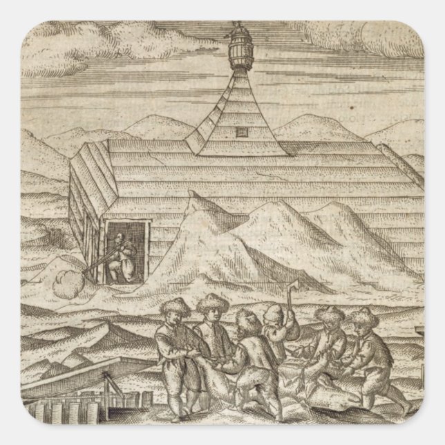 Sticker Carré Tueur d'équipage et pelage d'ours, à l'extérieur d (Devant)