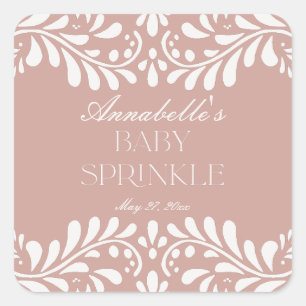 Sticker Carré Tuile Talavera rose Espagne Fiesta Baby Sprinking