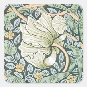 Sticker Carré Tulipes Pimpernel Art Botanique de William Morris