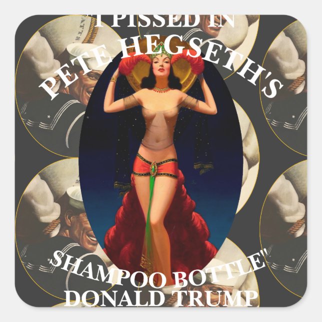 Sticker Carré Tump A MIS Ébullition LA BOUTEILLE DE SHAMPOOING D (Devant)