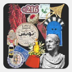 Sticker Carré Tunisie Design Culture et patrimoine tunisien