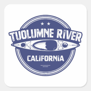 Sticker Carré Tuolumne River, Californie