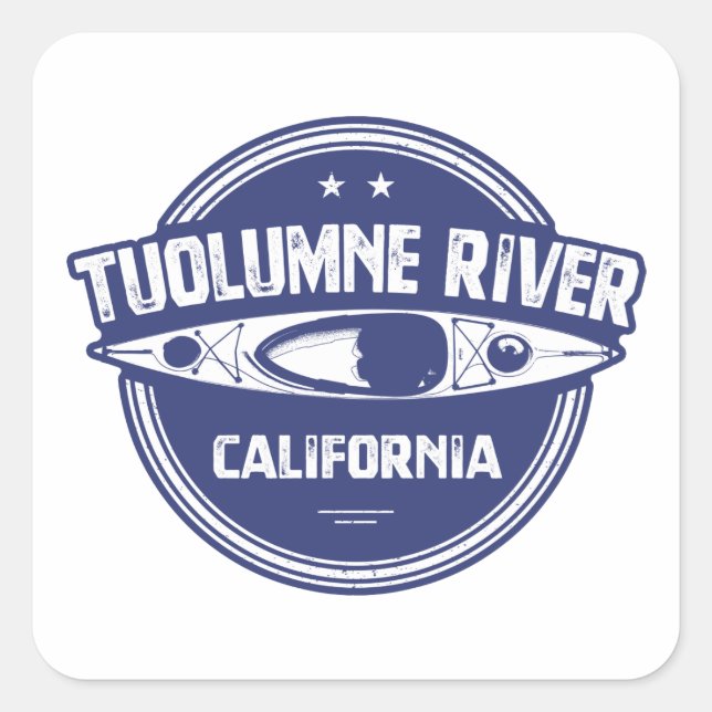 Sticker Carré Tuolumne River, Californie (Devant)