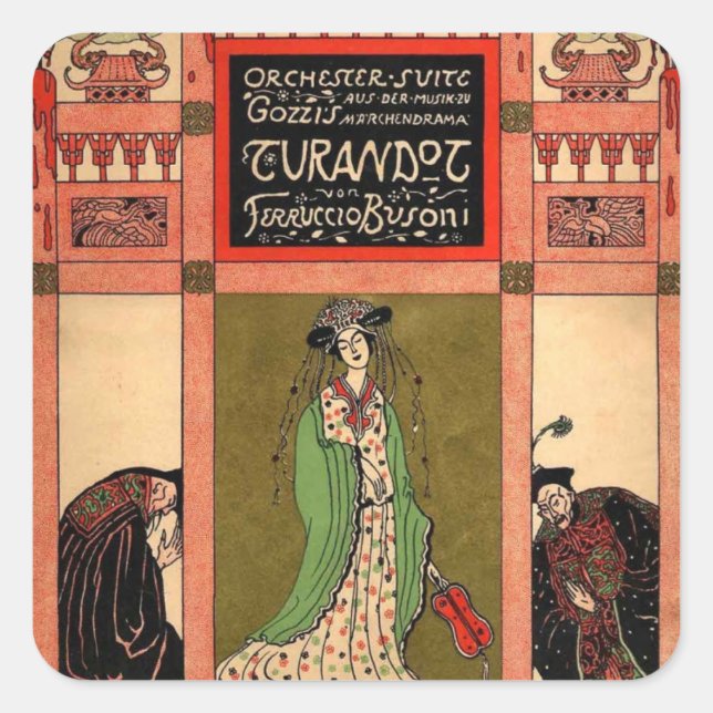 Sticker Carré Turandot, un opéra de Puccini (Devant)