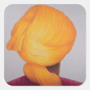 Sticker Carré Turban gros safran