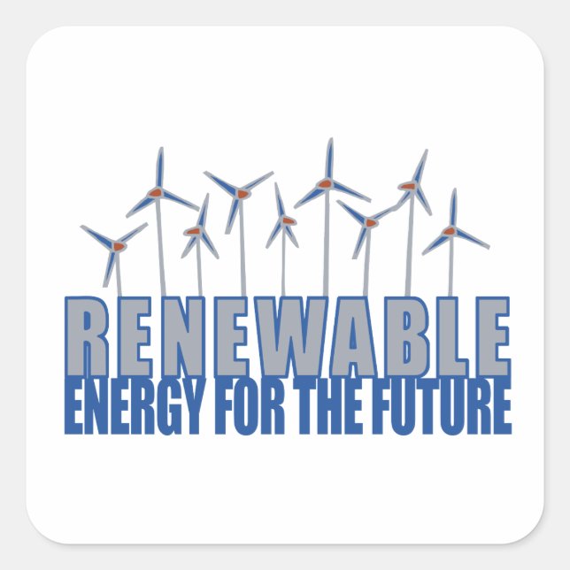Sticker Carré Turbines éoliennes (Devant)