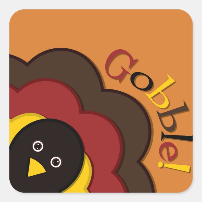 Sticker Carré Turc caché de Thanksgiving (Devant)