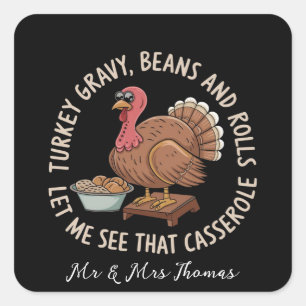 Sticker Carré Turc Gravy Beans et Rolls Casserole