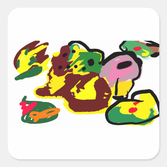 Sticker Carré Turkey paint  (Devant)