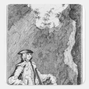 Sticker Carré Turpin comme il s'est caché dans une grotte