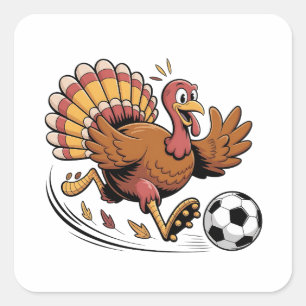 Sticker Carré Turquie Jouer au football Thanksgiving Sport amour