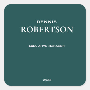 Sticker Carré Turquoise d'entreprise simple personnalisé