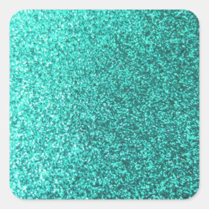 Sticker Carré Turquoise faux faux glitter graphic