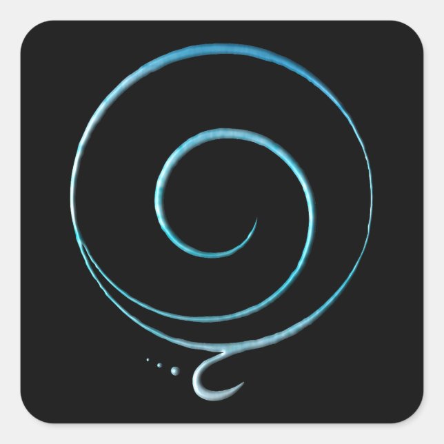 Sticker Carré Turquoise Gratitude  (Devant)