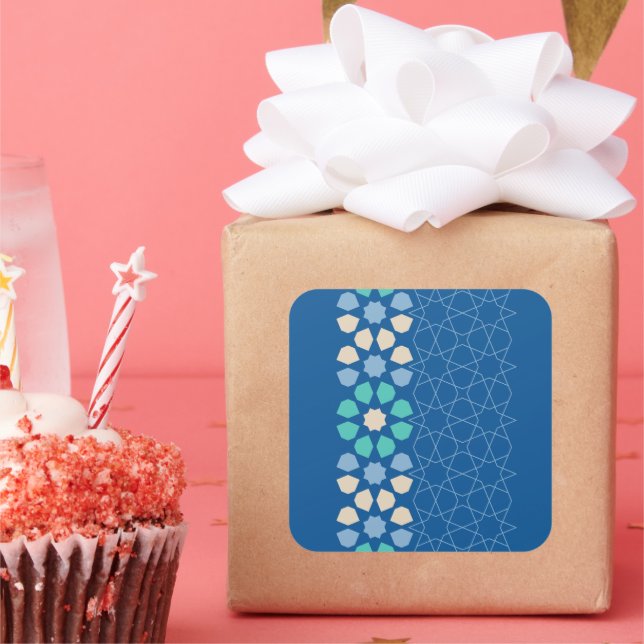 Sticker Carré Turquoise Sérénité Rythme (Fête)