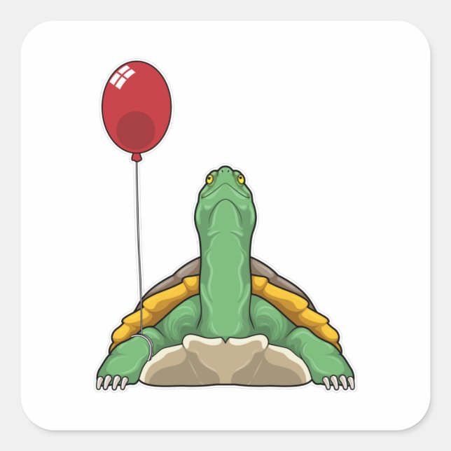 Sticker Carré Turtle Balloon (Devant)