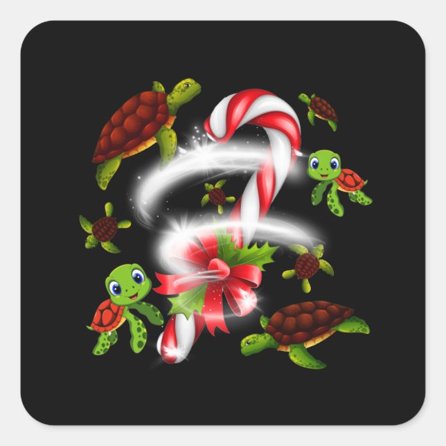 Sticker Carré Turtle Lover | Juste Une Fille Qui Aime Les Tortue (Devant)