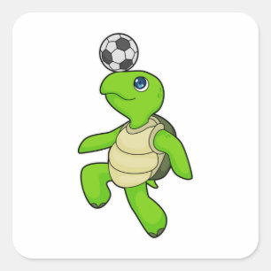 Sticker Carré Turtle Soccer joueur