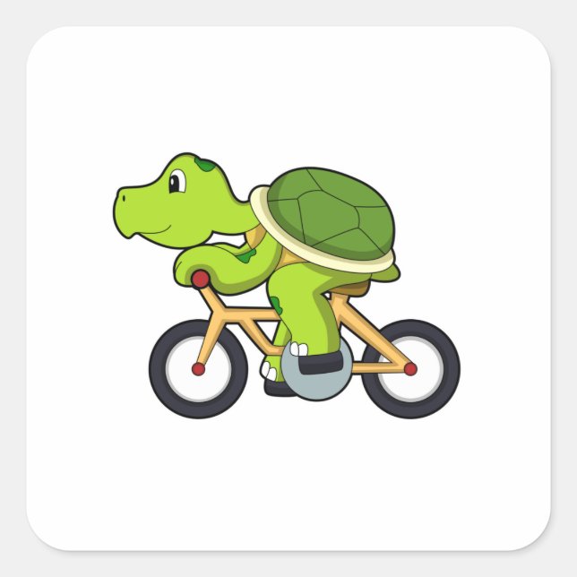 Sticker Carré Turtle with Bicycle.PNG (Devant)