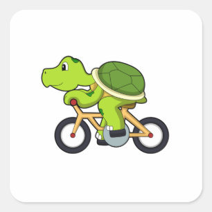 Sticker Carré Turtle with Bicycle.PNG