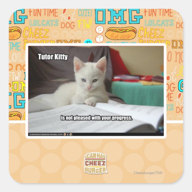 Sticker Carré Tutor Kitty (Devant)