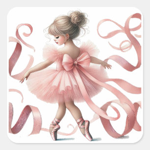 Sticker Carré Tutu Cute   Soirée d'anniversaire Enchanted Baller