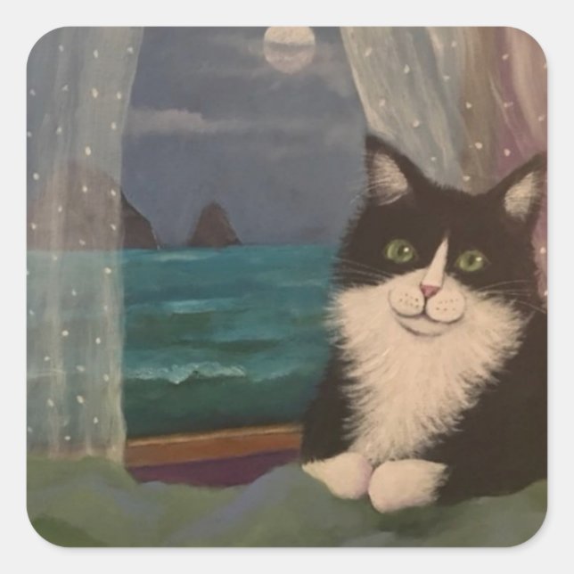 Sticker Carré Tuxedo Moon (Devant)