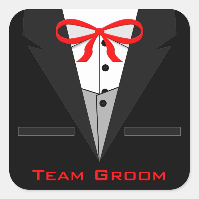 Sticker Carré Tuxedo noir à l'ancienne (Devant)