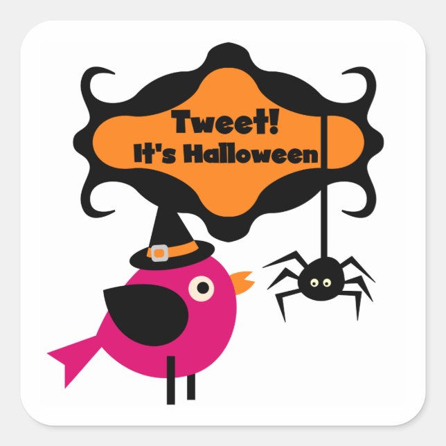 Sticker Carré Tweet T-shirts et cadeaux Halloween (Devant)