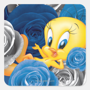 Sticker Carré TWEETY™ Avec Roses