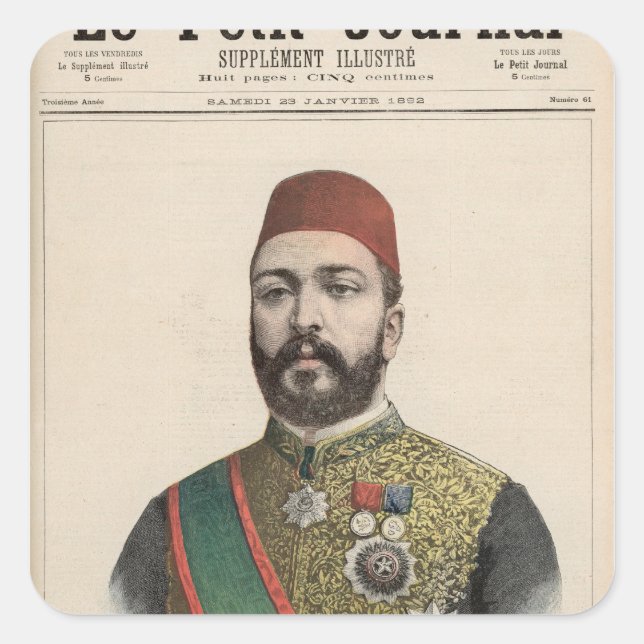 Sticker Carré Twefik Pasha Khedive d'Egypte (Devant)