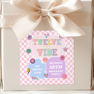Sticker Carré Twelve Is A Vibe Préparation Patch Anniversaire 12