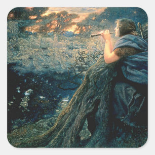 Sticker Carré “Twilight Fantasy” d'Edward Robert Hughes
