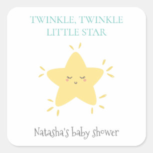 Sticker Carré Twinkle Little Star Cute Nursery Rhyme Baby shower