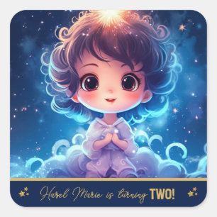 Sticker Carré Twinkle Little Starry Princess Girl Anniversaire