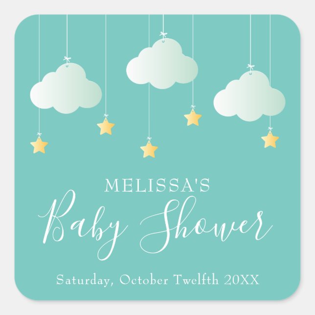 Sticker Carré Twinkle twinkle little star baby shower (Devant)