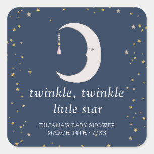 Sticker Carré Twinkle Twinkle Little Star Baby shower