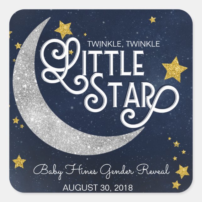 Sticker Carré Twinkle Twinkle Little Star Moon (Devant)