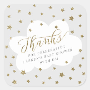 Sticker Carré Twinkle twinkle petite étoile merci baby shower