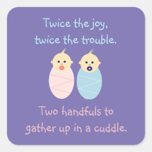 Sticker Carré Twins = Deux fois la joie