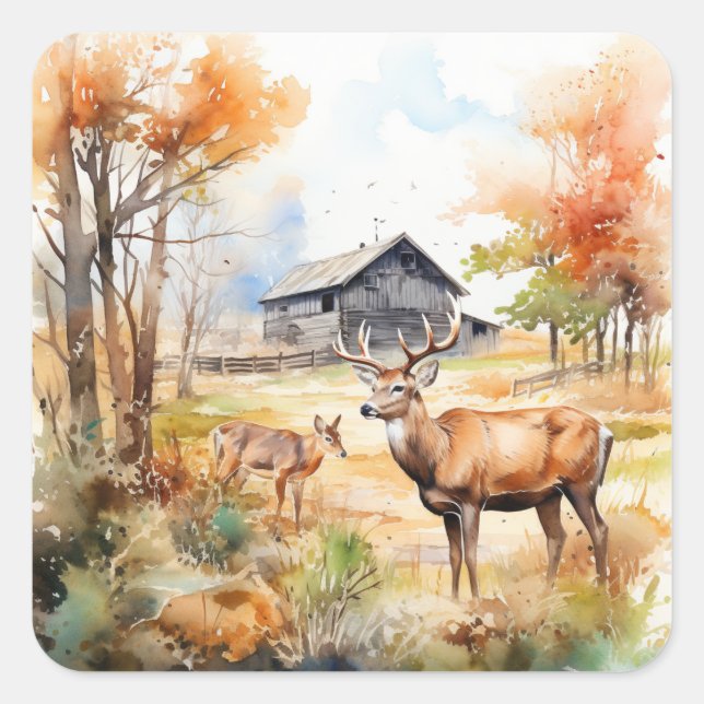 Sticker Carré Two Deer (Devant)