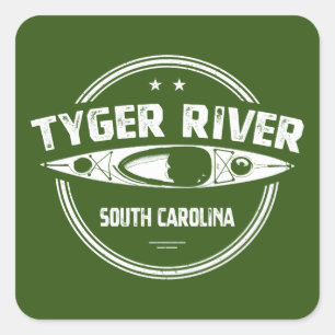 Sticker Carré Tyger River, Caroline du Sud