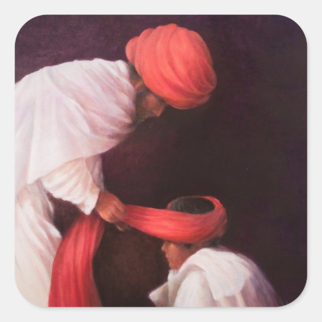 Sticker Carré Tying a Turban 2010 (Devant)