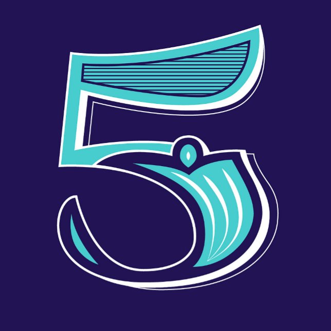 Sticker Carré Type Art : Numéro cinq (Créateur téléchargé)